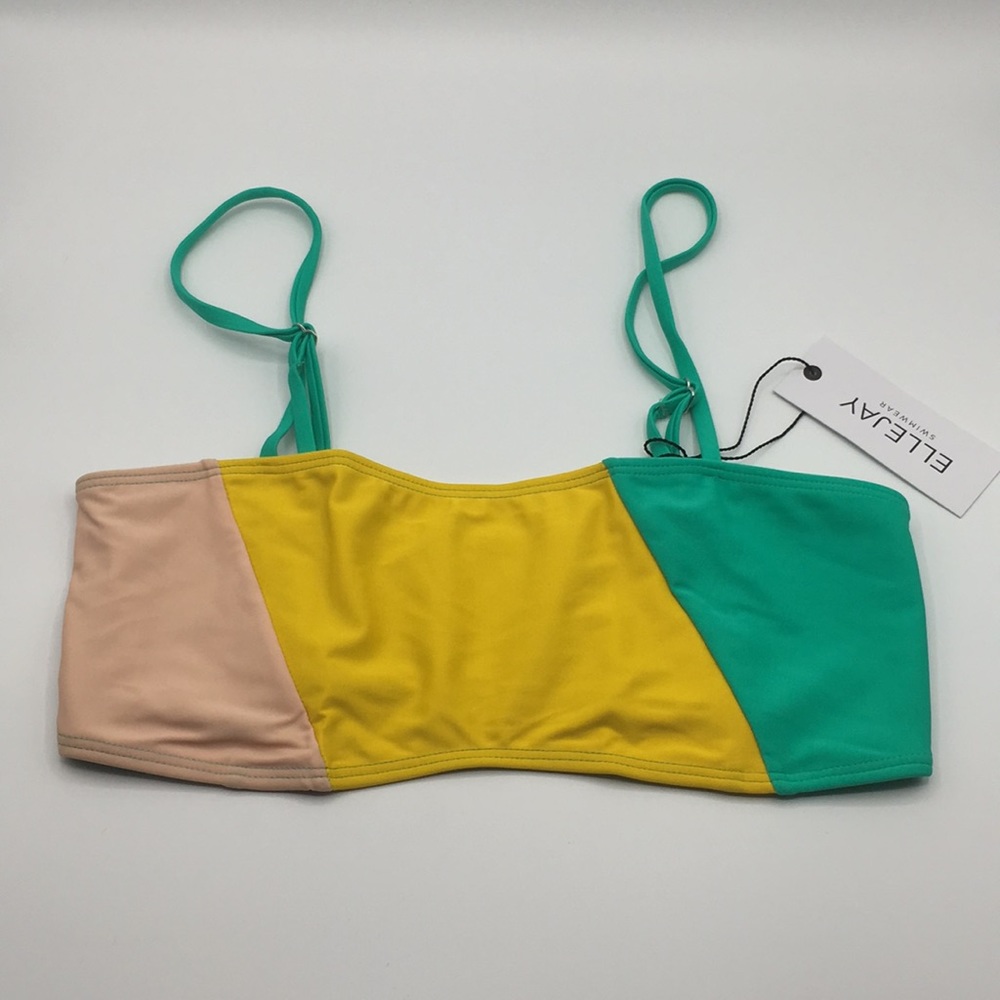 Ellejay Yellow Color Block Lauren Top Size Medium - Picture 4 of 10